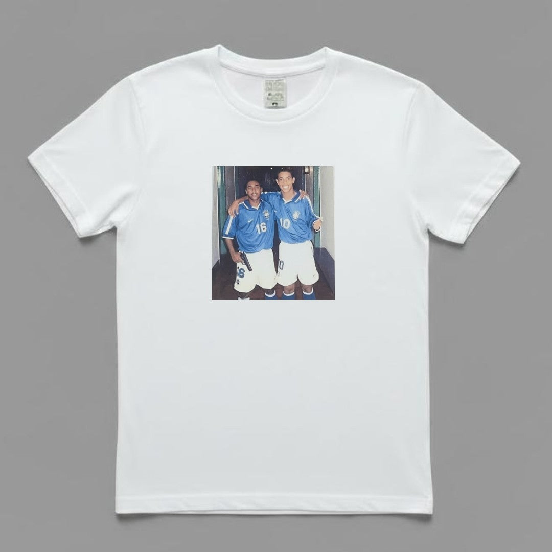 Ronaldinho and Adiel with a Gun T-shirt